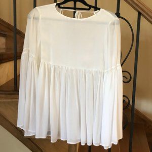 Zara Oversized White Flowy Blouse - Never Worn!